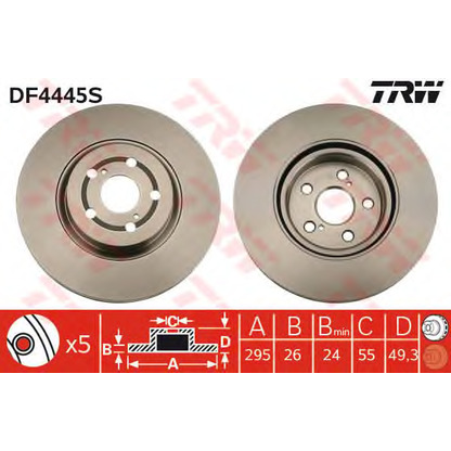 Zdjęcie Tarcza hamulcowa TRW DF4445S