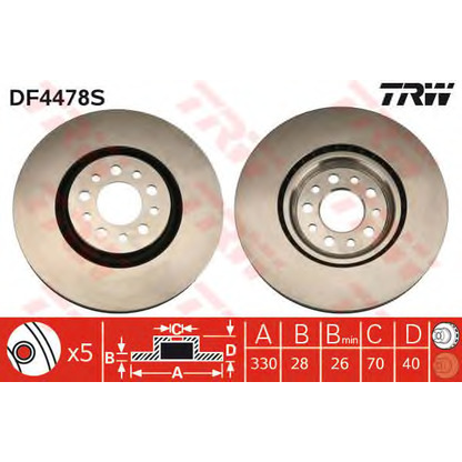 Zdjęcie Tarcza hamulcowa TRW DF4478S