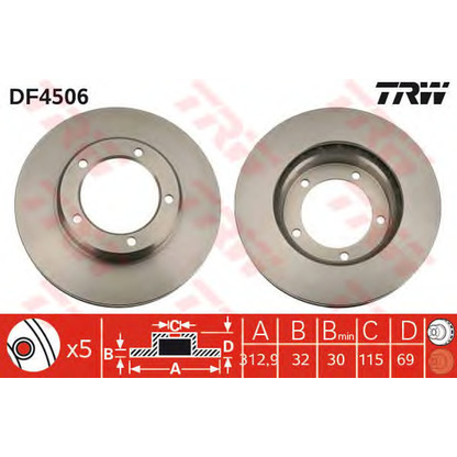 Photo Brake Disc TRW DF4506