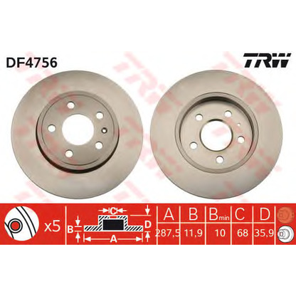 Foto Disco de freno TRW DF4756