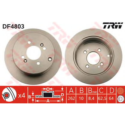 Foto Disco  freno TRW DF4803