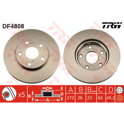 Foto Disco  freno TRW DF4808