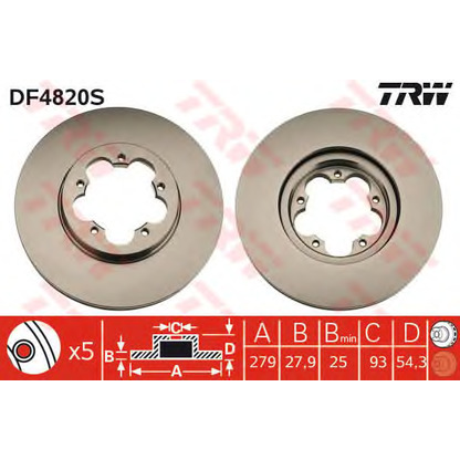 Foto Disco  freno TRW DF4820S