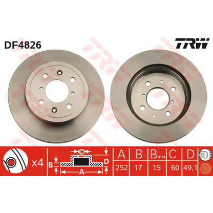 Zdjęcie Tarcza hamulcowa TRW DF4826