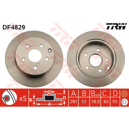 Zdjęcie Tarcza hamulcowa TRW DF4829