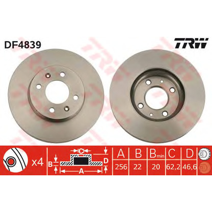 Photo Brake Set, disc brakes TRW DF4839