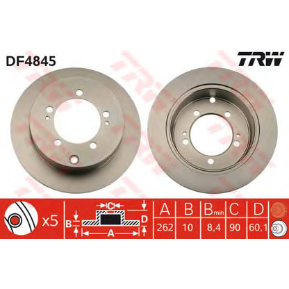 Foto Disco  freno TRW DF4845