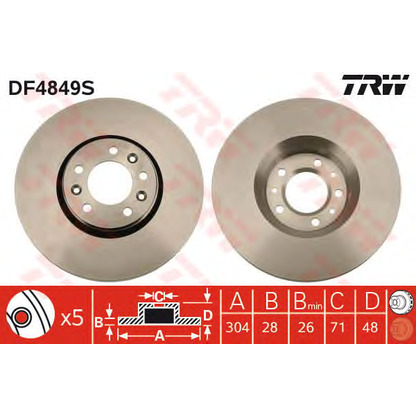 Photo Disque de frein TRW DF4849S