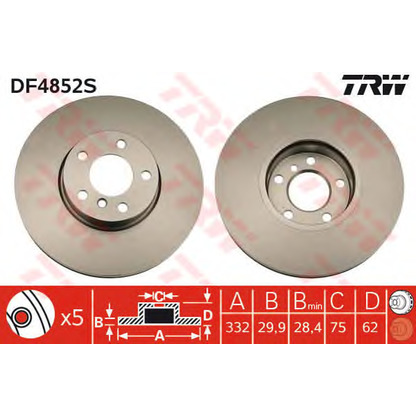 Photo Disque de frein TRW DF4852S