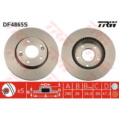 Photo Brake Disc TRW DF4865S