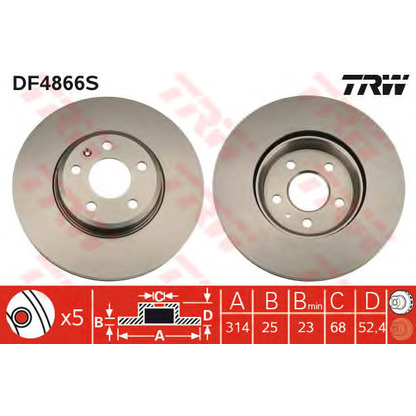 Foto Disco  freno TRW DF4866S