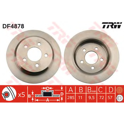 Foto Disco  freno TRW DF4878