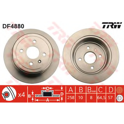 Foto Disco  freno TRW DF4880