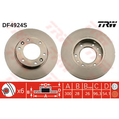 Foto Disco de freno TRW DF4924S