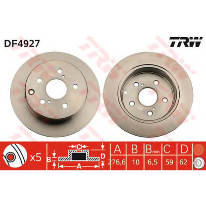 Foto Disco  freno TRW DF4927