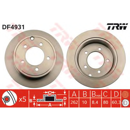 Foto Disco  freno TRW DF4931