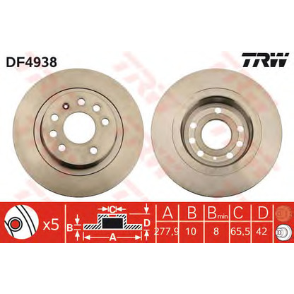 Zdjęcie Tarcza hamulcowa TRW DF4938