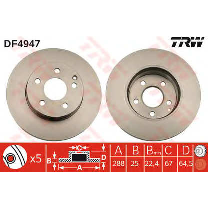 Foto Disco de freno TRW DF4947