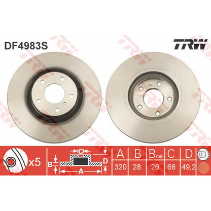 Foto Disco de freno TRW DF4983S