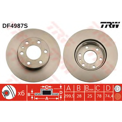 Foto Disco  freno TRW DF4987S