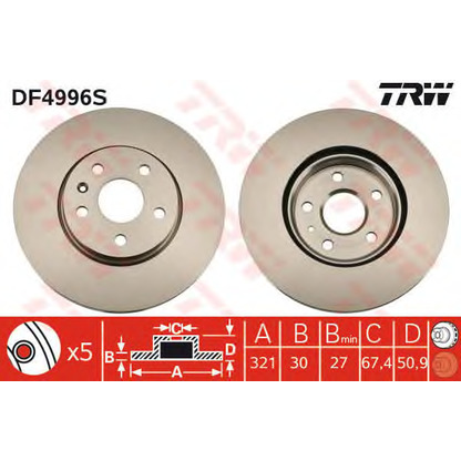 Photo Brake Disc TRW DF4996S