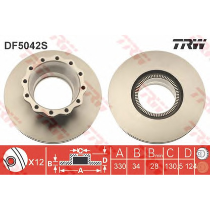 Zdjęcie Tarcza hamulcowa TRW DF5042S