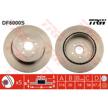 Photo Disque de frein TRW DF6000S