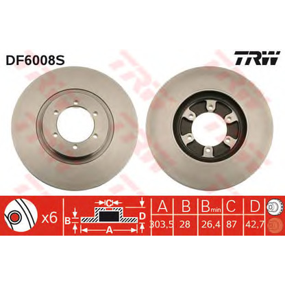 Foto Disco  freno TRW DF6008S