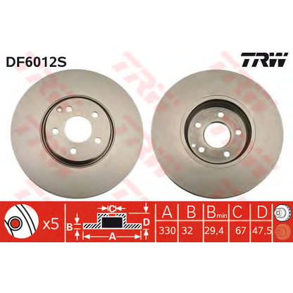 Foto Disco  freno TRW DF6012S