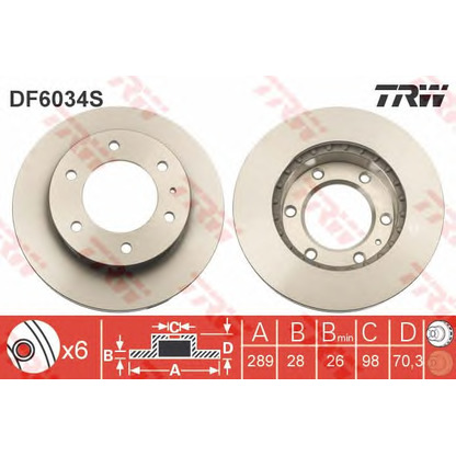 Фото Тормозной диск TRW DF6034S