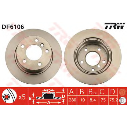 Photo Brake Disc TRW DF6106