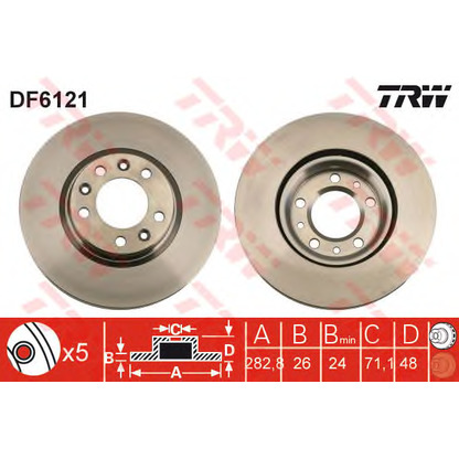 Фото Тормозной диск TRW DF6121