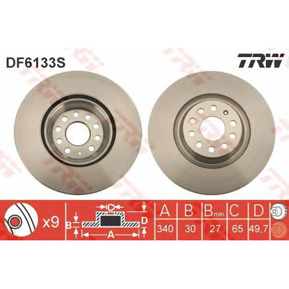 Foto Disco de freno TRW DF6133S