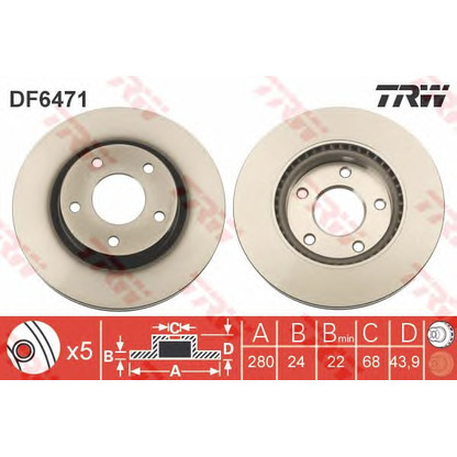 Photo Disque de frein TRW DF6471