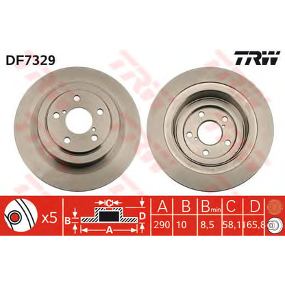 Foto Disco de freno TRW DF7329