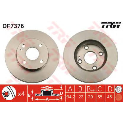 Photo Disque de frein TRW DF7376