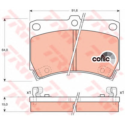 Foto Kit pastiglie freno, Freno a disco TRW GDB1024