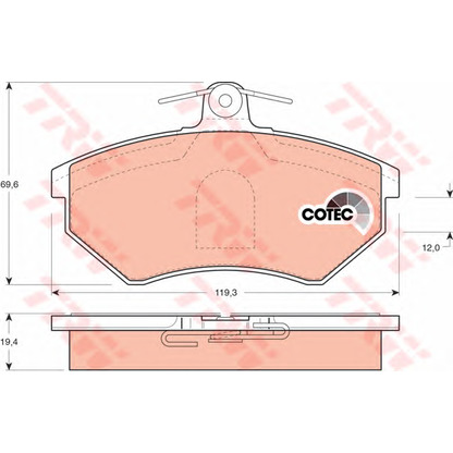 Photo Brake Pad Set, disc brake TRW GDB1044