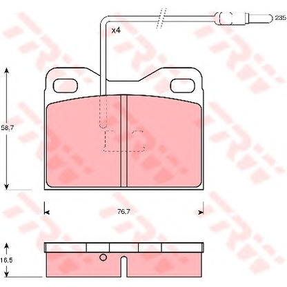 Photo Brake Pad Set, disc brake TRW GDB1075