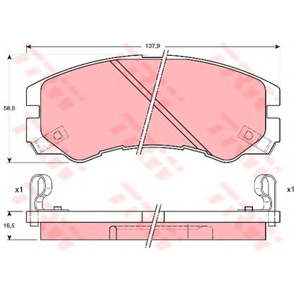 Photo Brake Pad Set, disc brake TRW GDB1186