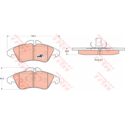 Photo Brake Pad Set, disc brake TRW GDB1220