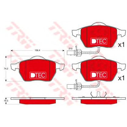 Photo Brake Pad Set, disc brake TRW GDB1307DTE