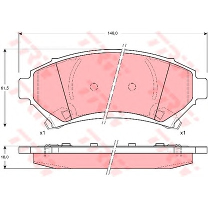 Photo Brake Pad Set, disc brake TRW GDB1308