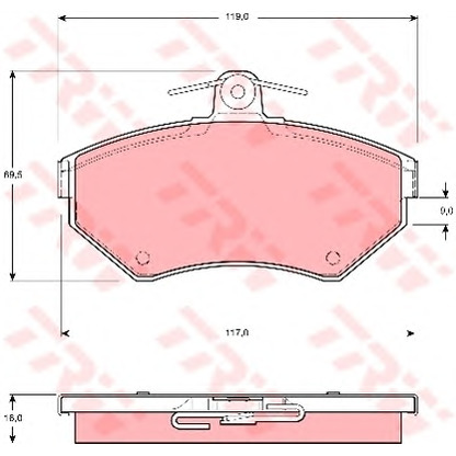 Photo Brake Pad Set, disc brake TRW GDB1312