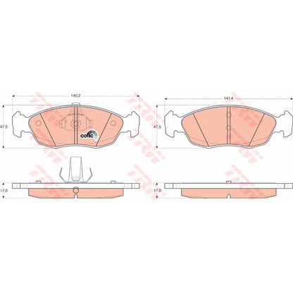 Photo Brake Pad Set, disc brake TRW GDB1322