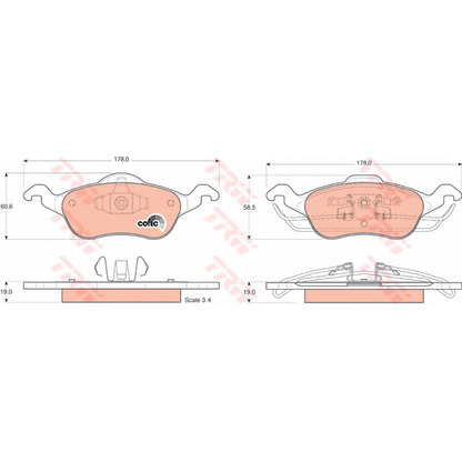 Photo Kit de plaquettes de frein, frein à disque TRW GDB1358