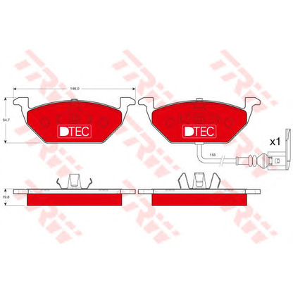 Photo Brake Pad Set, disc brake TRW GDB1386DTE