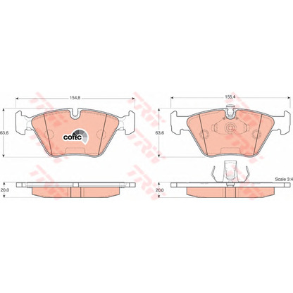 Foto Kit pastiglie freno, Freno a disco TRW GDB1404