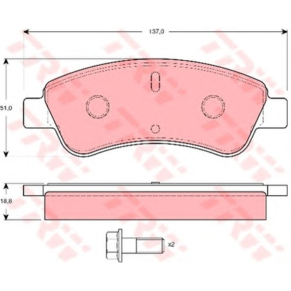 Photo Brake Pad Set, disc brake TRW GDB1462