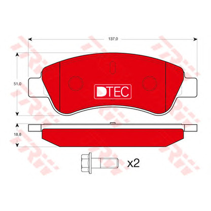 Photo Brake Pad Set, disc brake TRW GDB1463DTE